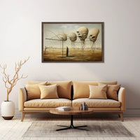 Surreal Landscape with Alien Forms Artistic Poster