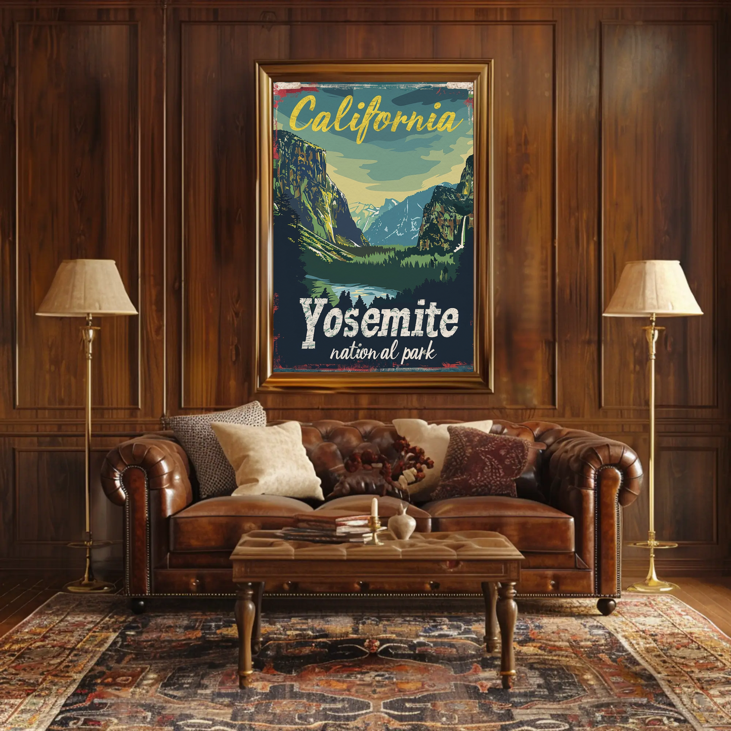 California Yosemite Valley Scenic Travel Poster