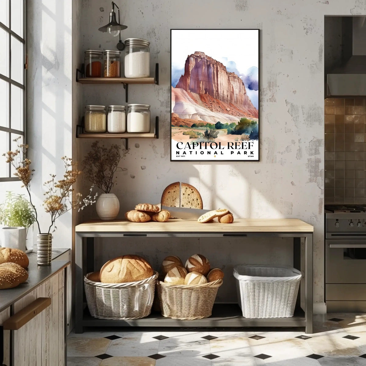 Capitol Reef Watercolor Wall Art Poster