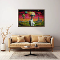 Futuristic Visionary Woman in Surreal Sci-Fi Poster