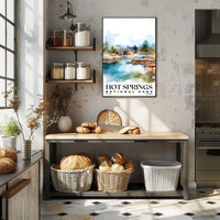 Hot Springs Watercolor Wall Art Poster