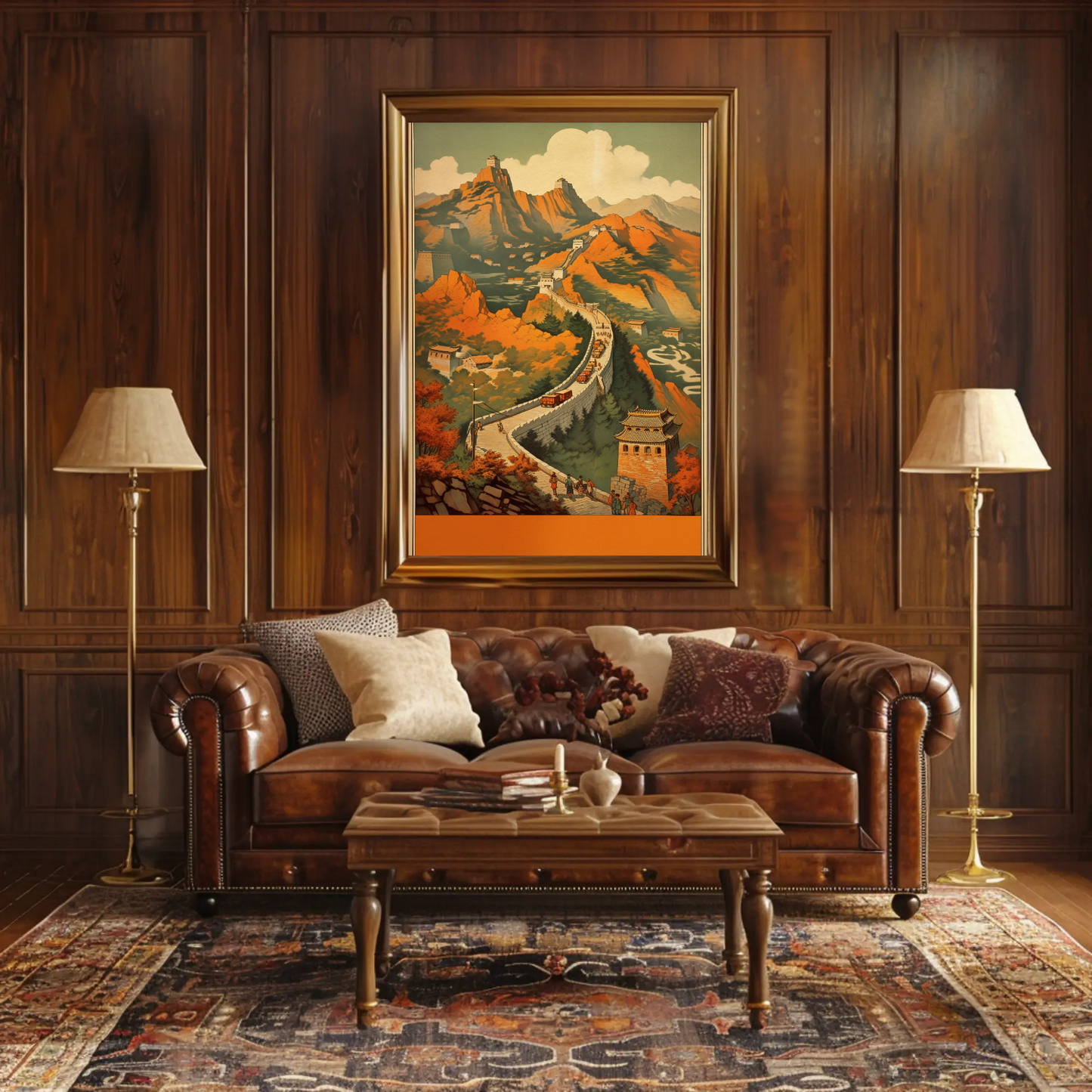 Great Wall Of China Historic Autumn Travel Poster