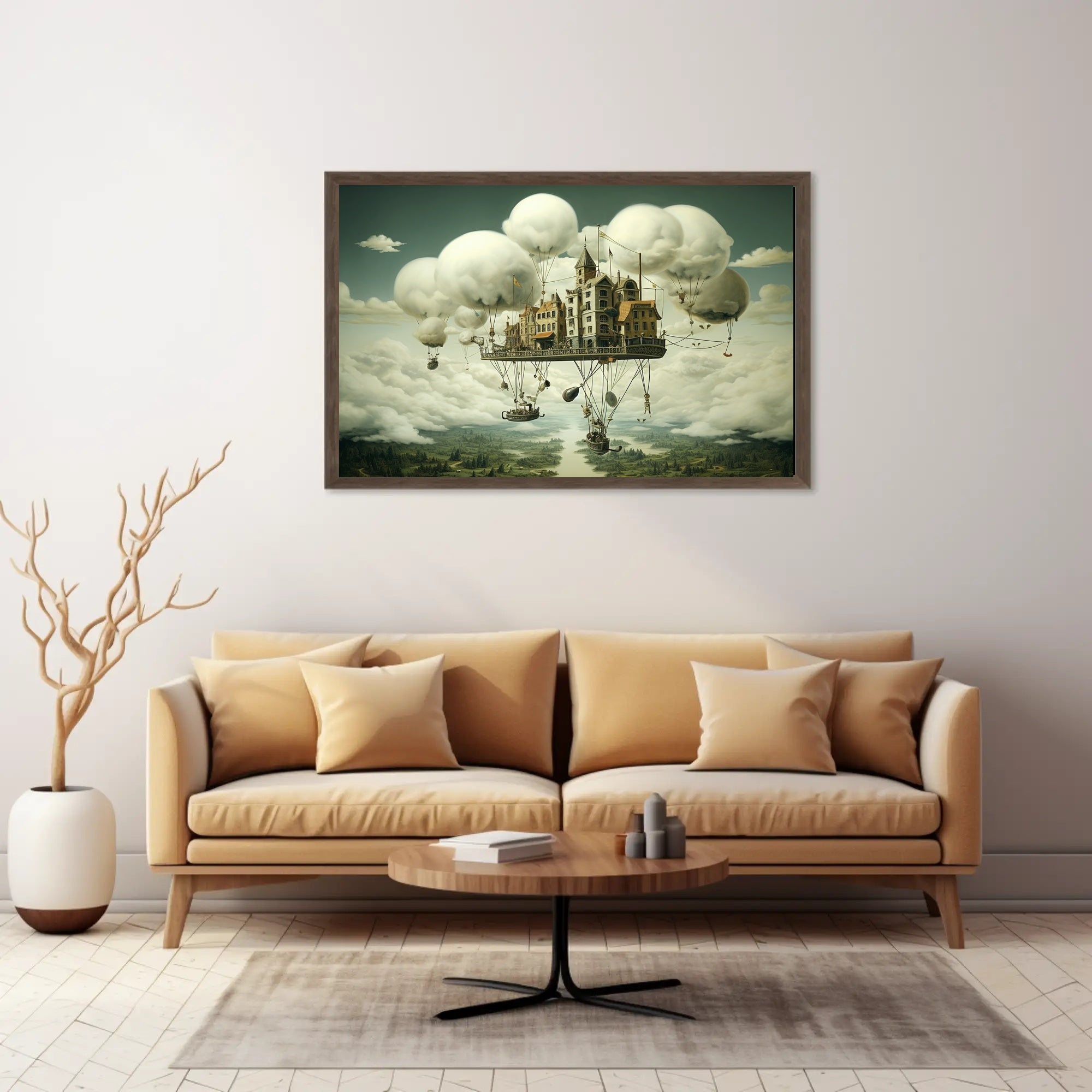 Floating Castle in Mid-Air Fantasy or Mythology Poster