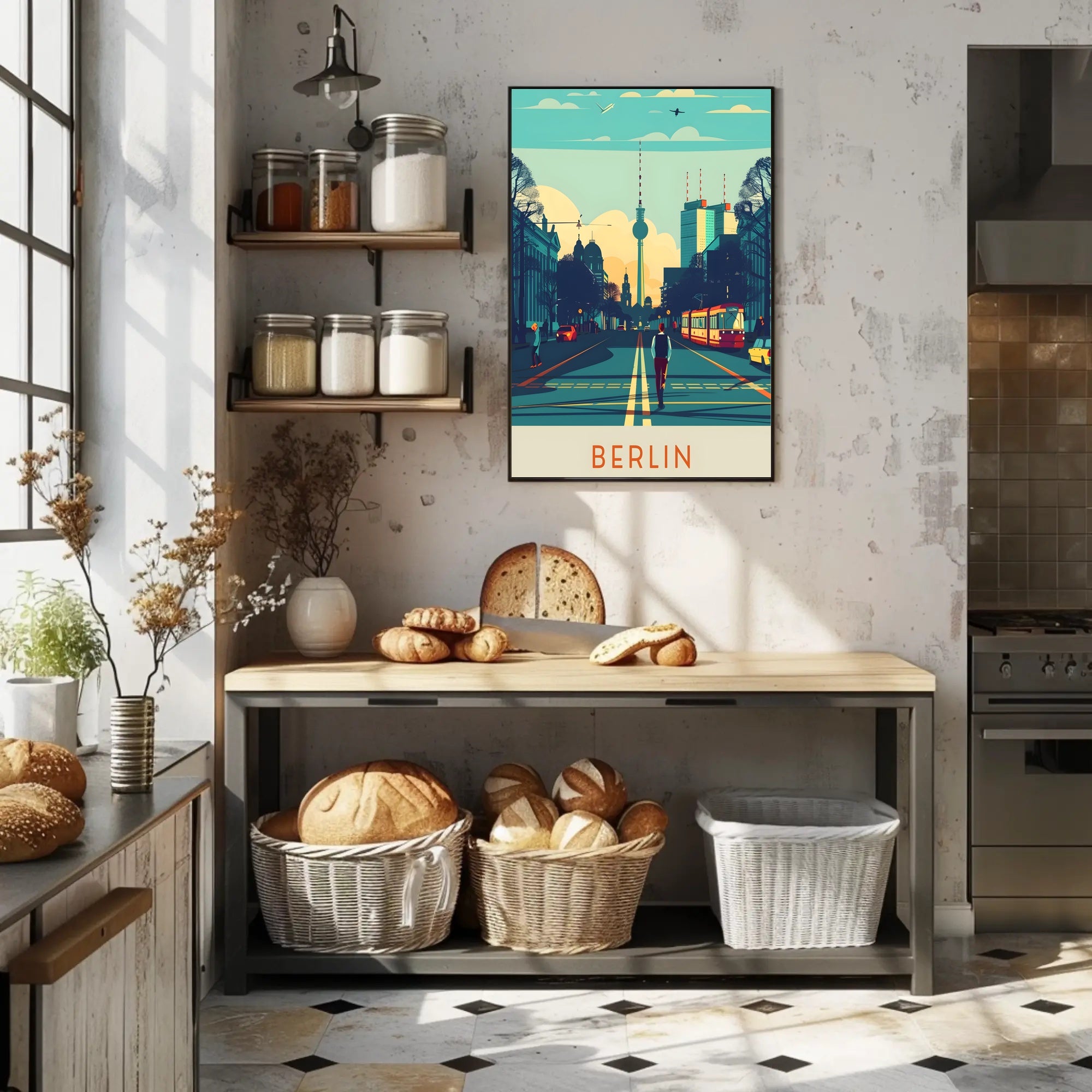 Berlin Skyline Illustration Poster