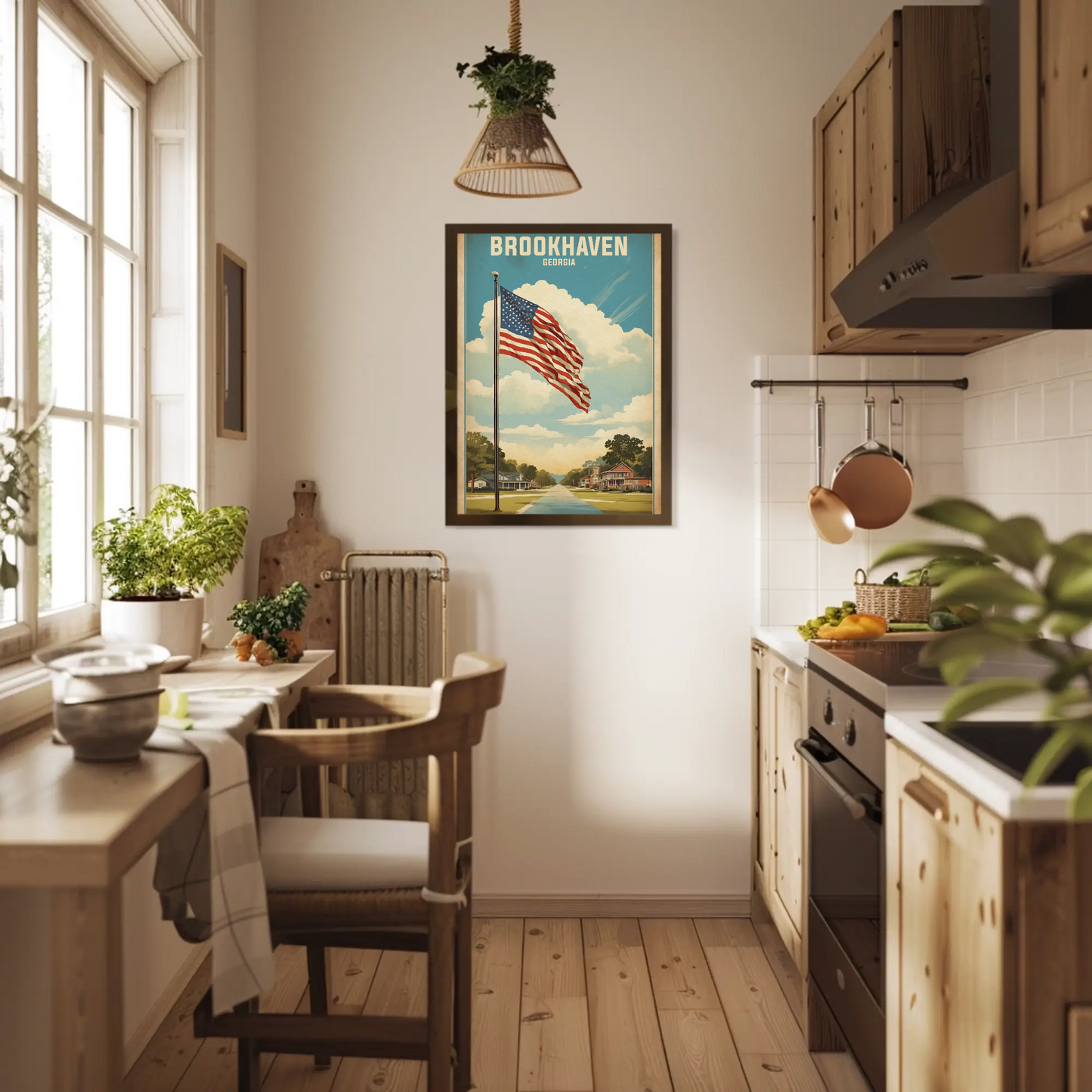 Brookhaven Georgia American Scene Art Vintage Travel Poster