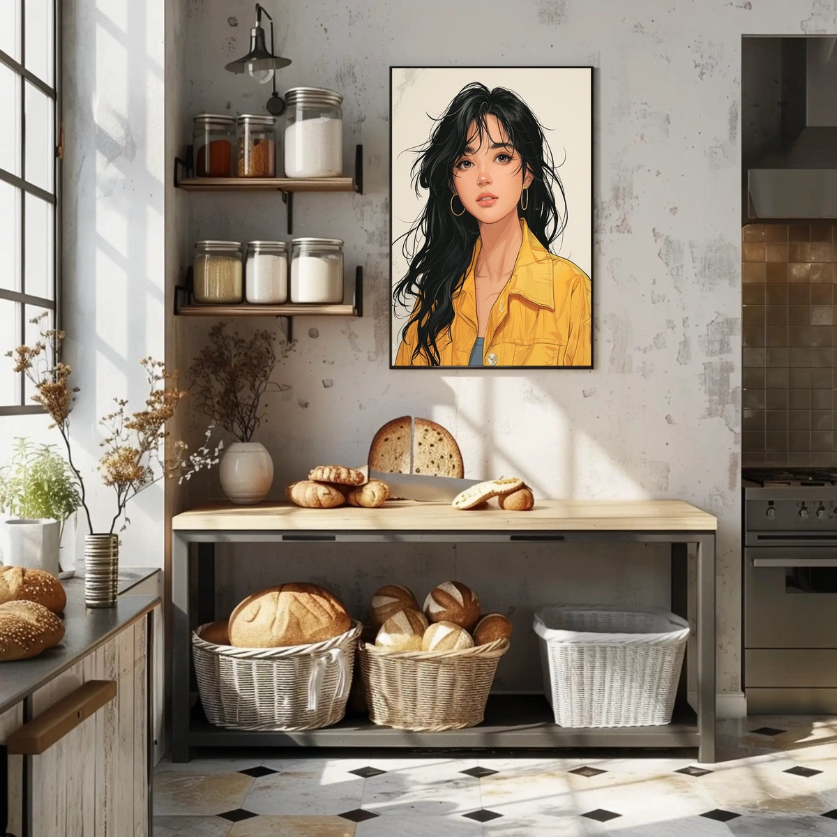 Vibrant Portrait In Yellow Poster