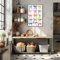 Watercolor Bow Collection Art Poster PosterGoat