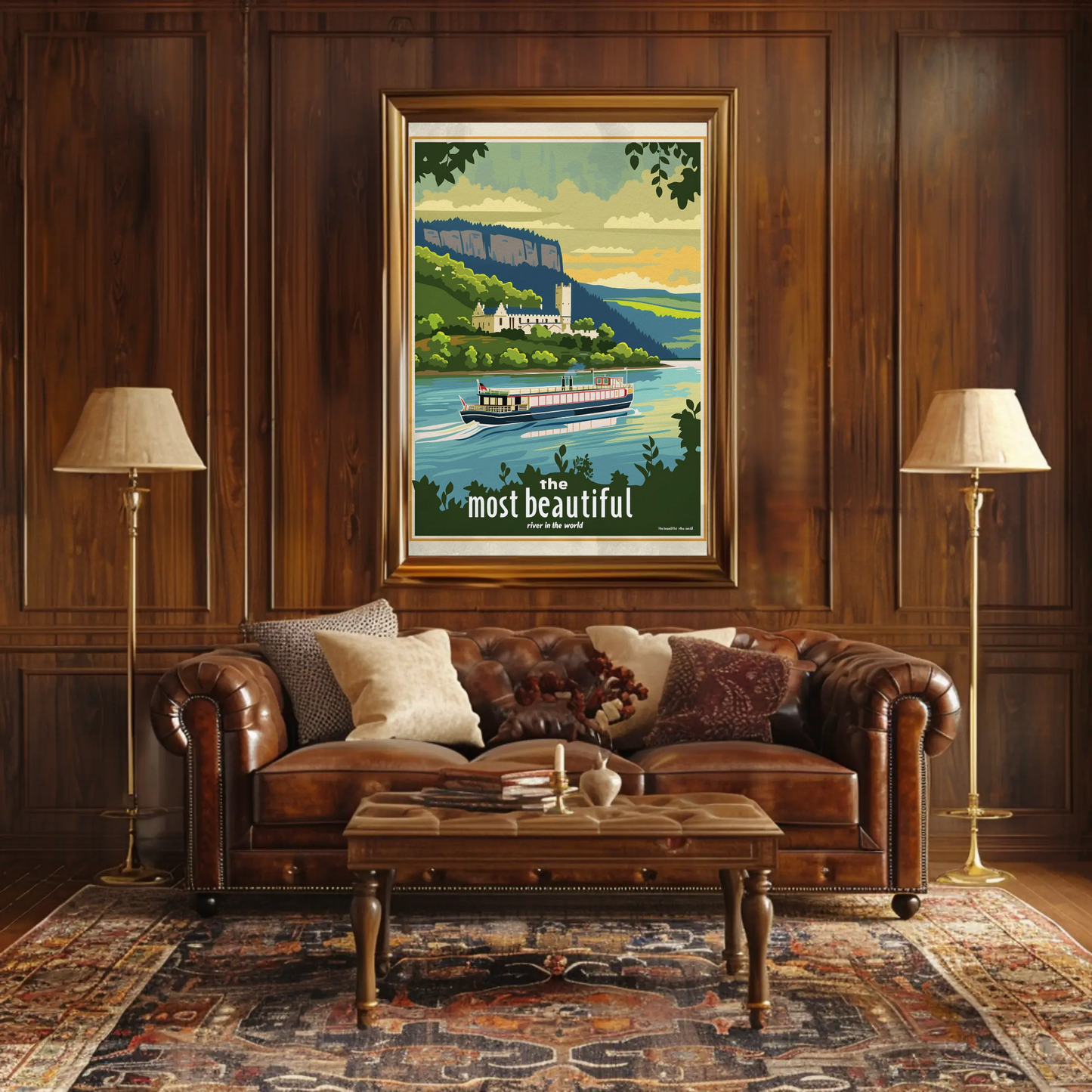 River Castle Cruise Scenic Journey Travel Poster
