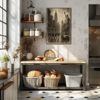 New York City Poster Vintage Urban Sketch Wall Art