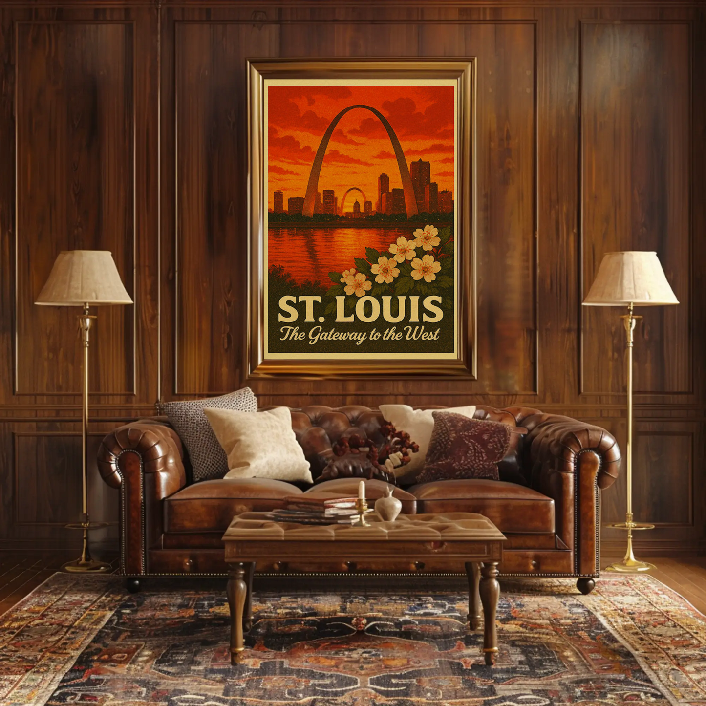 St Louis Missouri Gateway Arch Sunset Skyline Poster