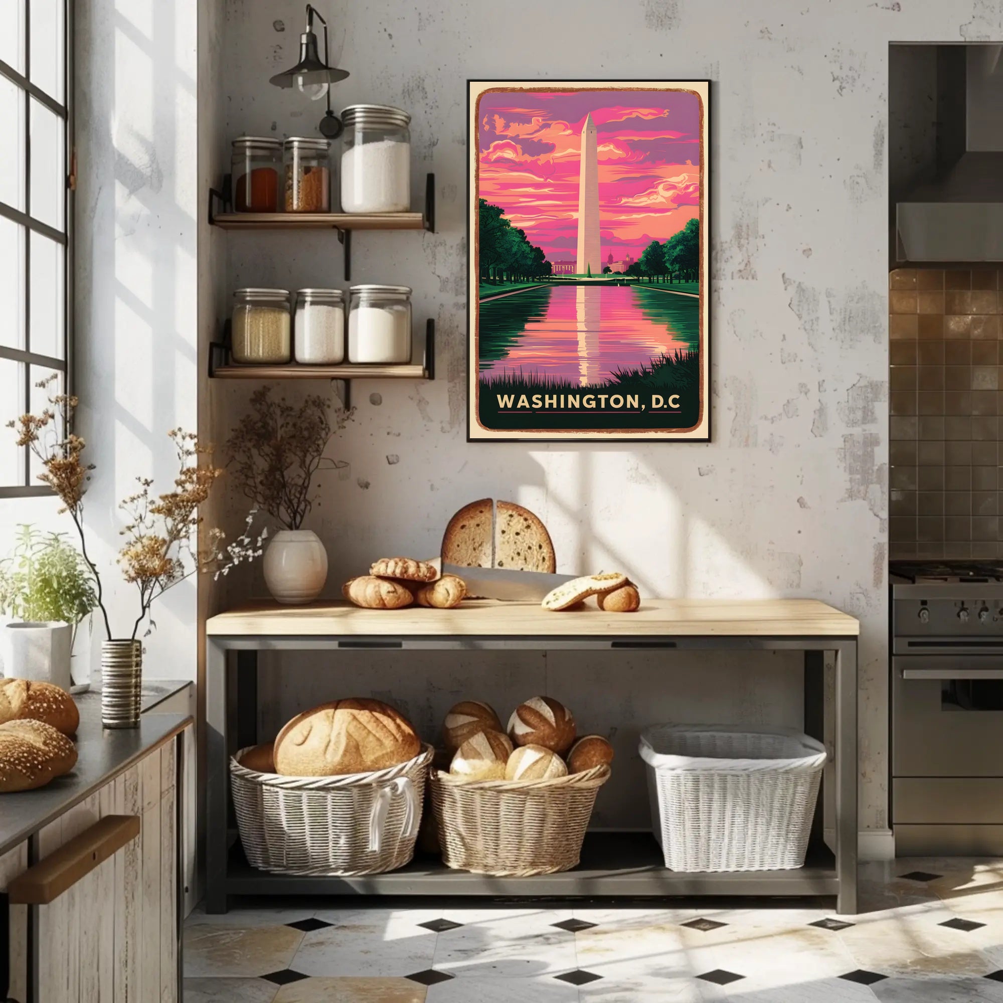 Washington Monument at Sunset Poster