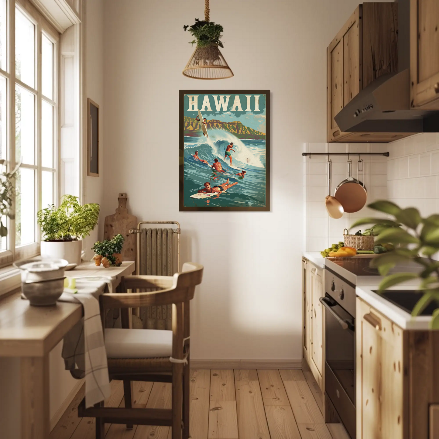 Vintage Poster Hawaii Surfing