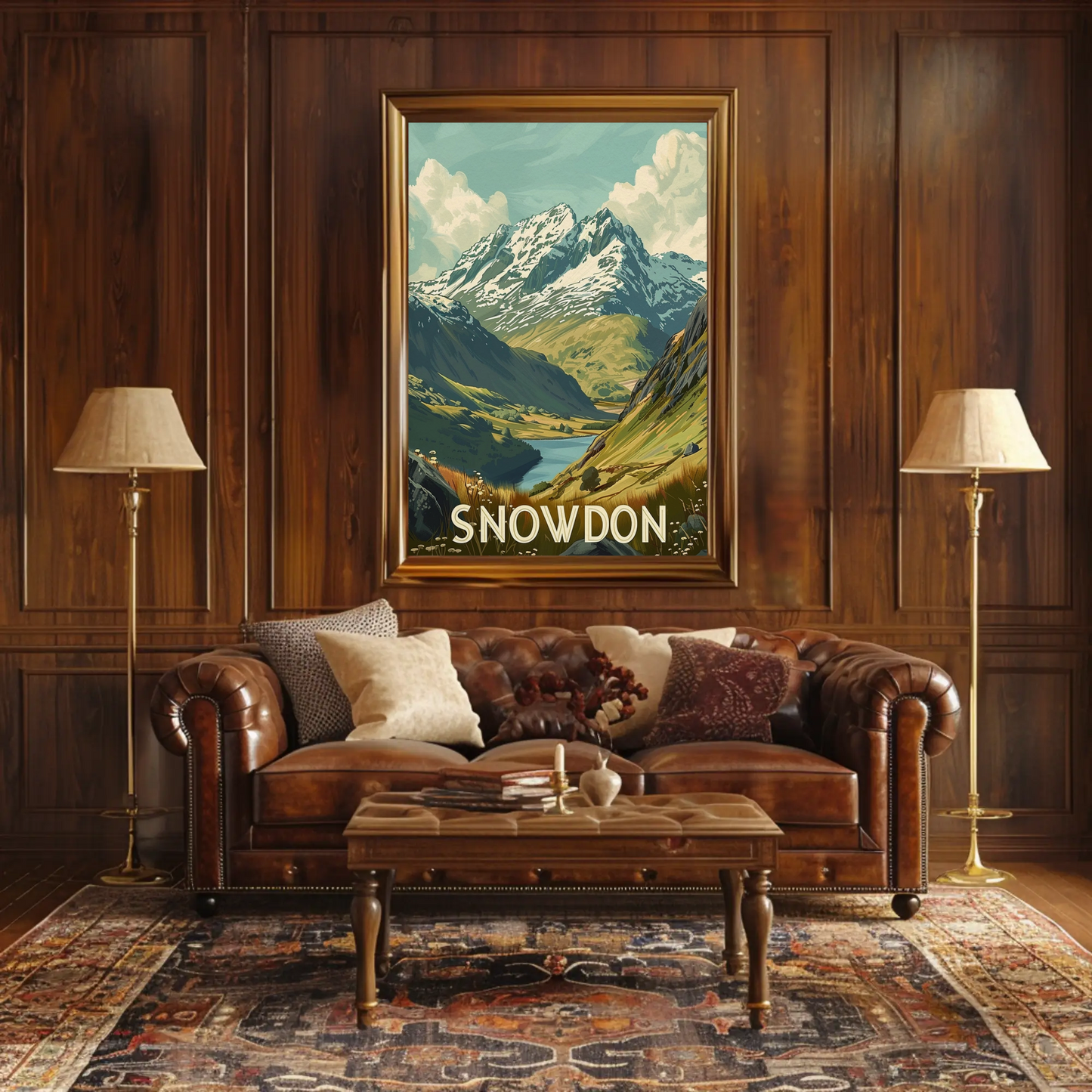 Snowdon Mountain Landscape Travel Poster