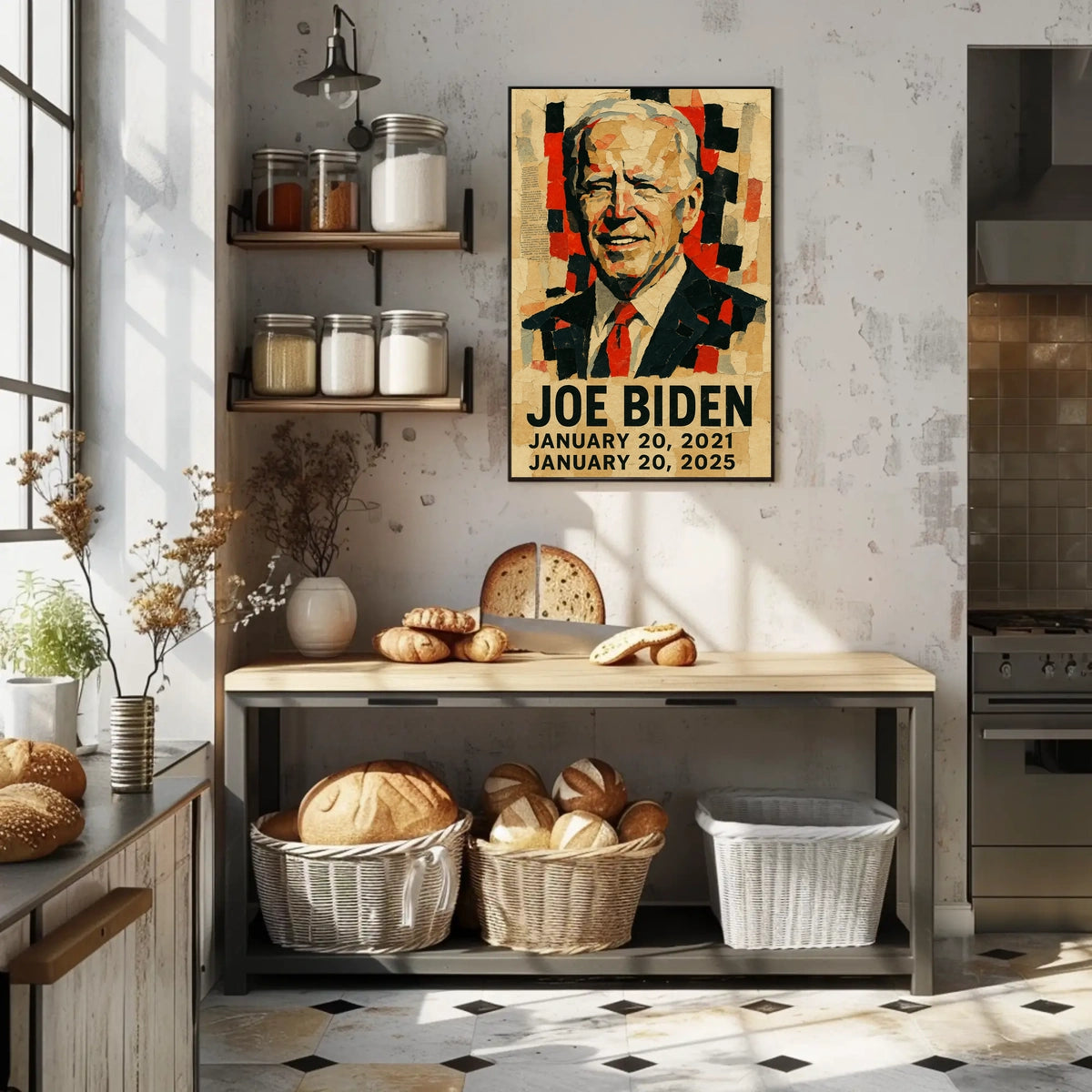 Joe Biden 46th President of the United States Layered paper Collage Poster