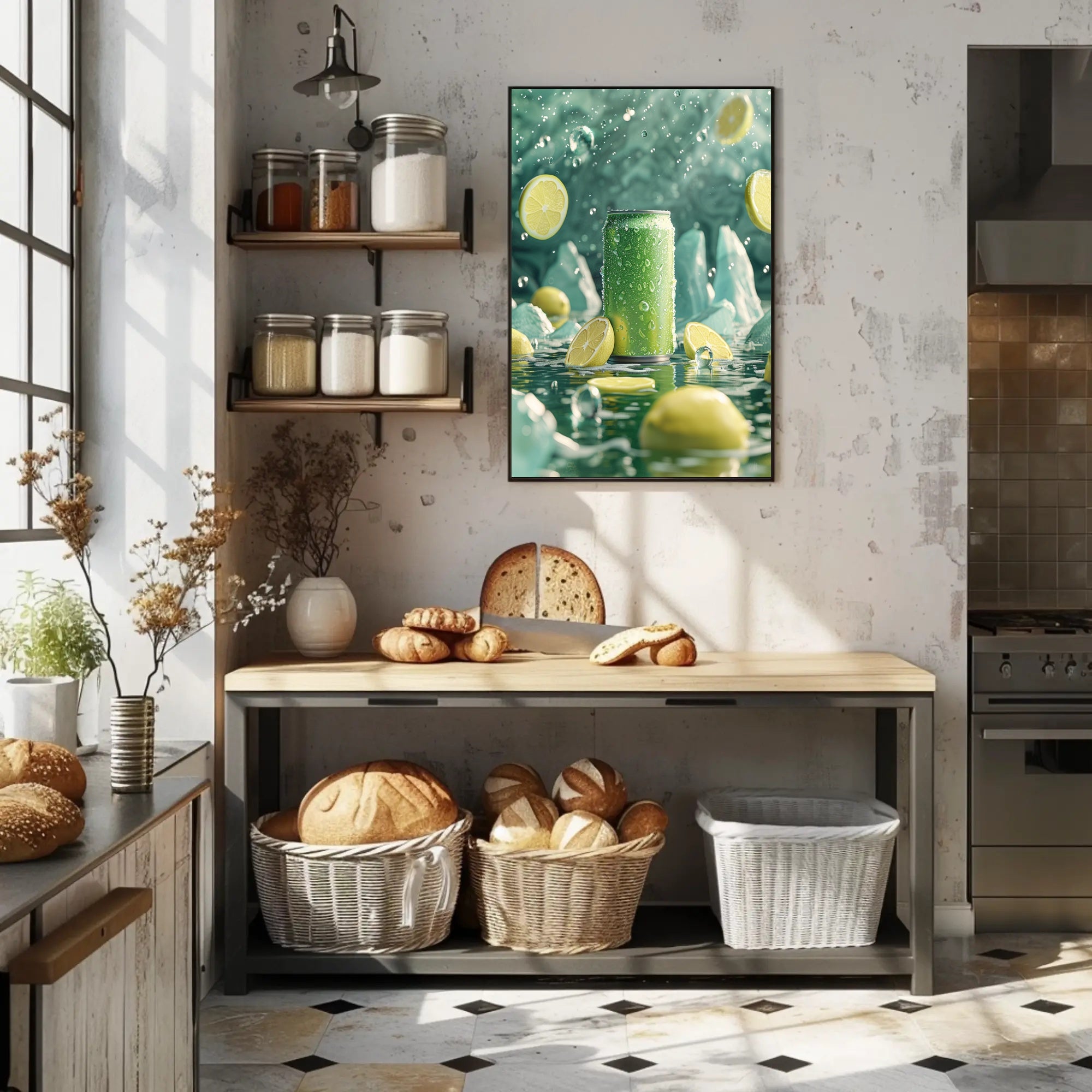Refreshing Citrus Beverage Can Art Poster PosterGoat