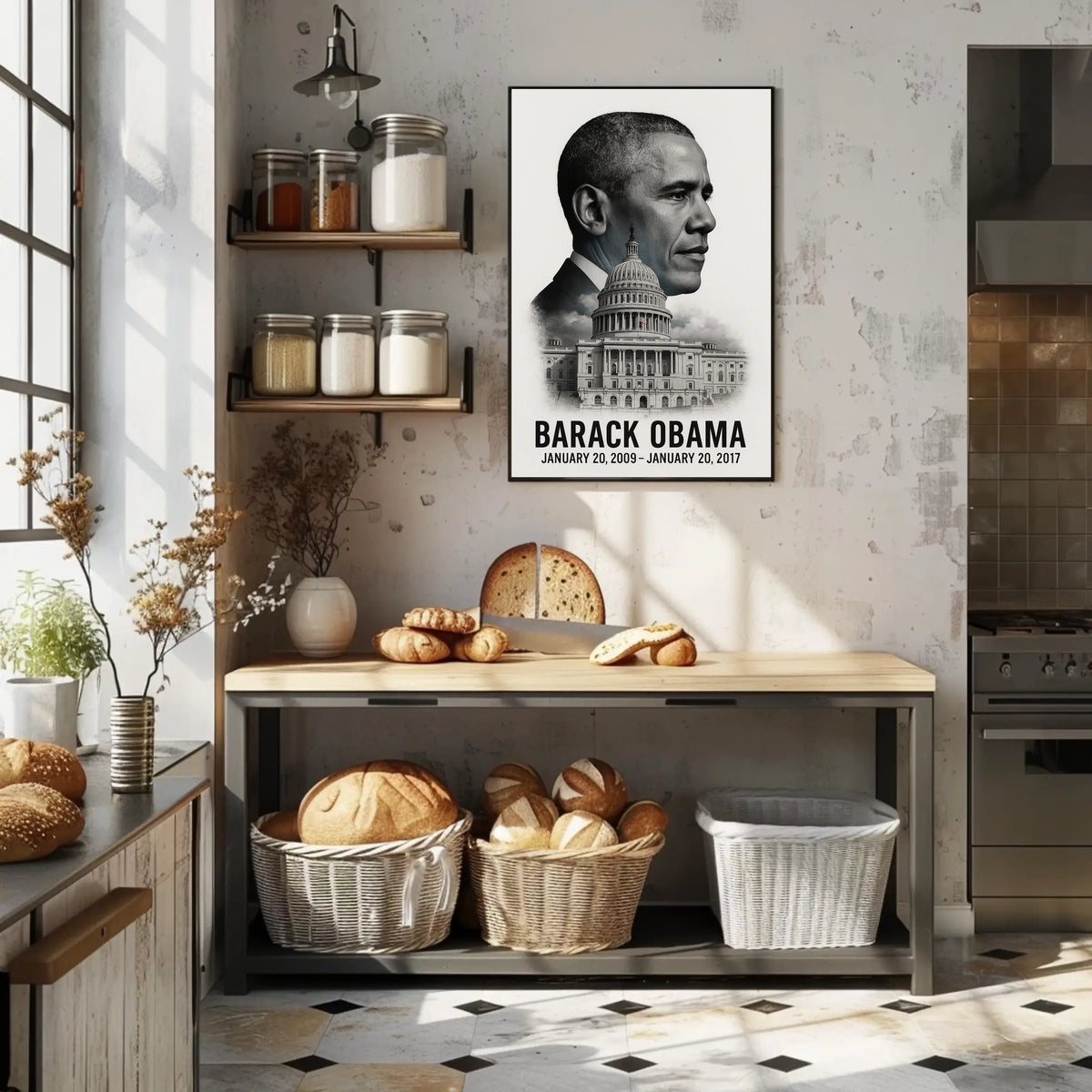 Barack Obama 44th President of the United States Reflections Poster