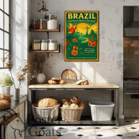 Brazilian Carnival Celebration: Vintage Cultural or Heritage Poster