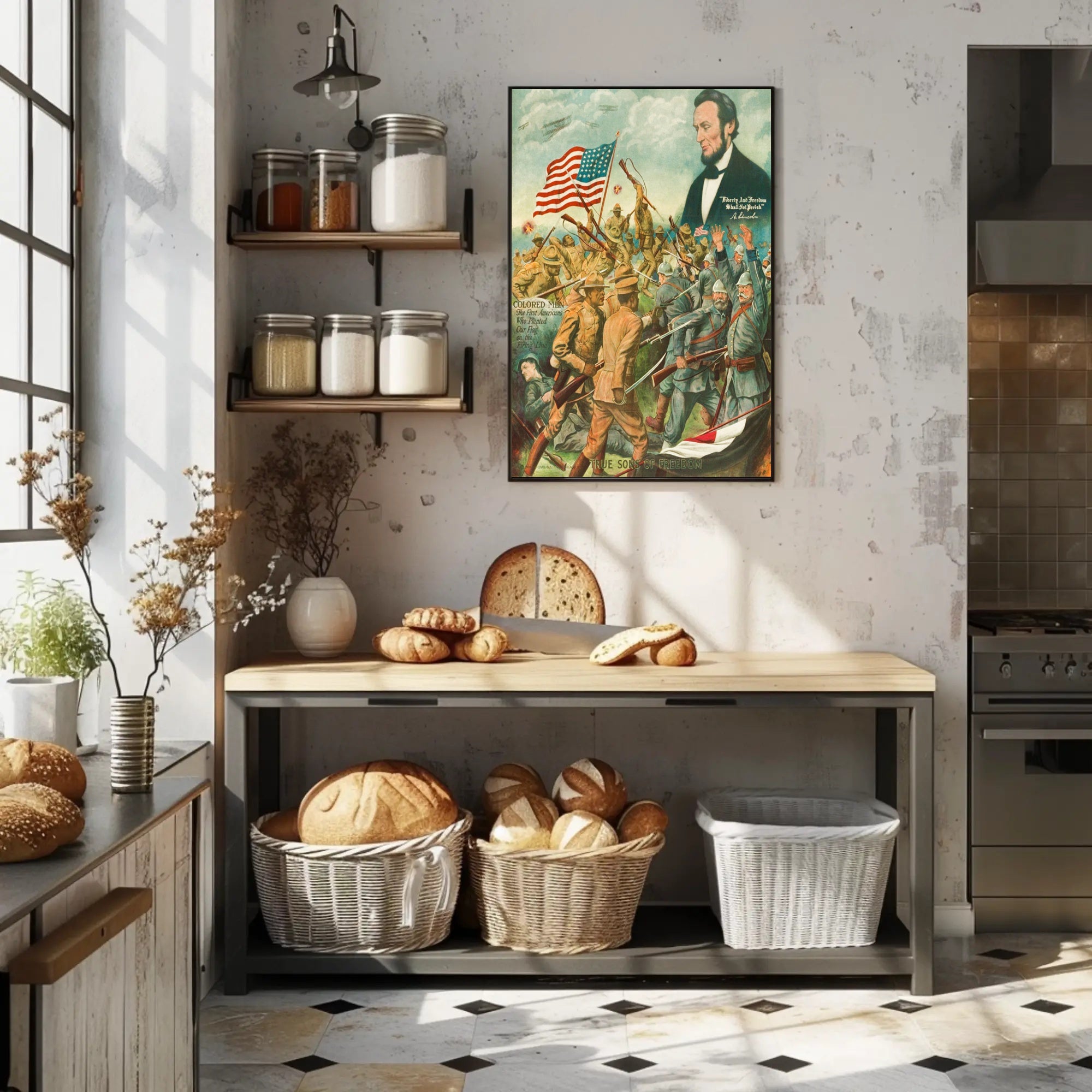 Patriotic African American Soldiers WWI Historical or Presidential Poster