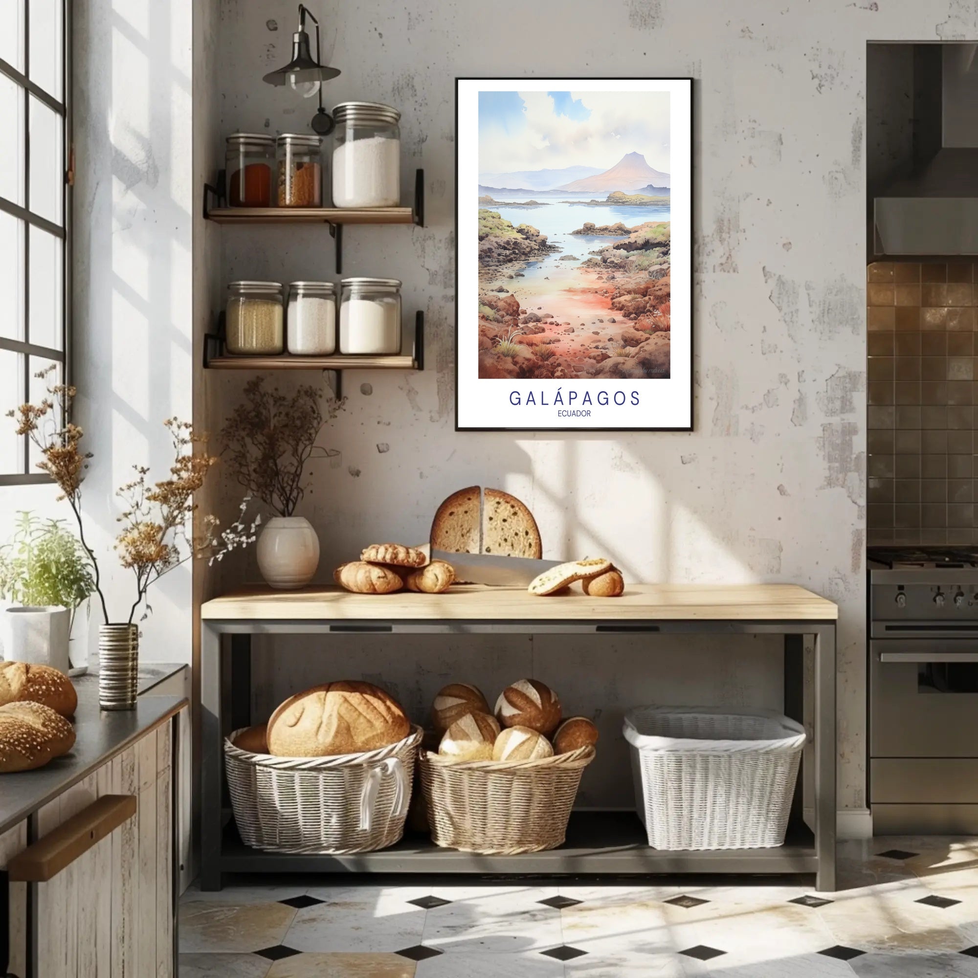 Galápagos Islands Serene Landscape Travel Poster PosterGoat