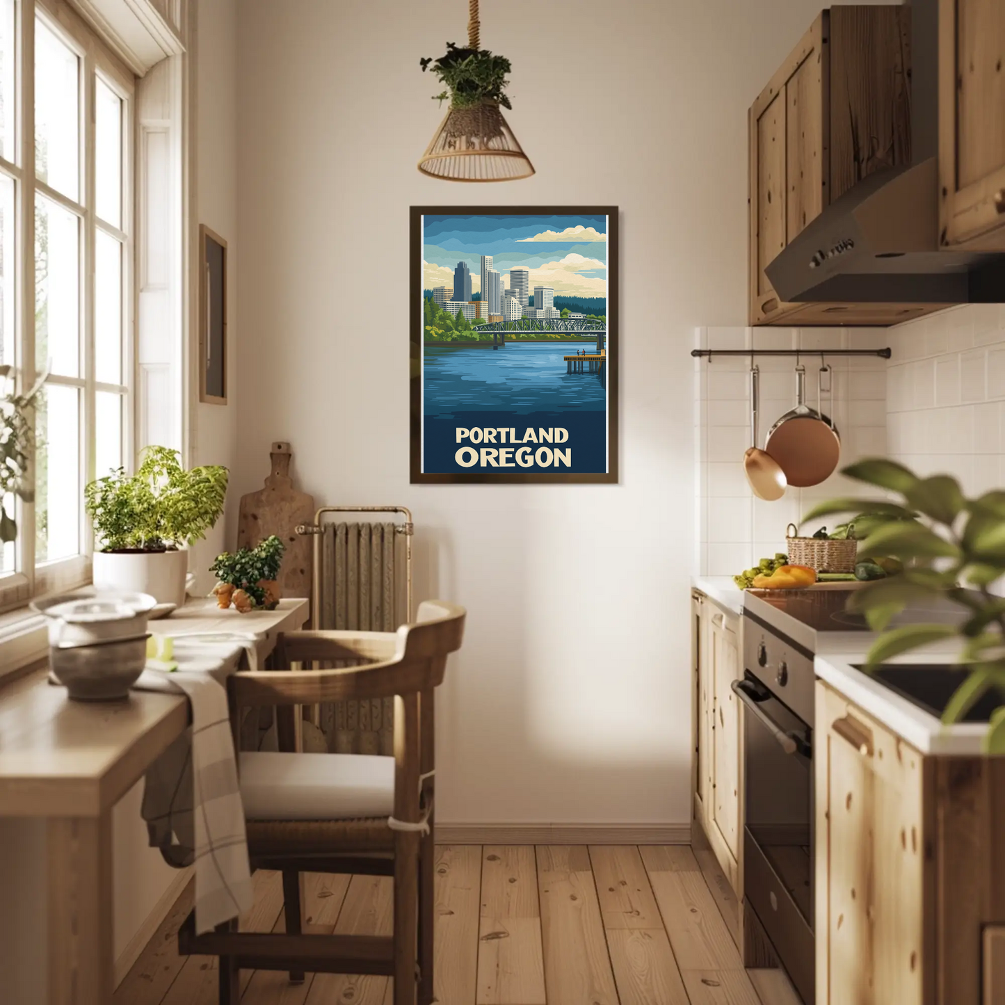 Vintage Travel Poster - Portland Oregon Riverfront