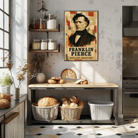 Franklin Pierce 14th President of the United States Layered paper Collage Poster
