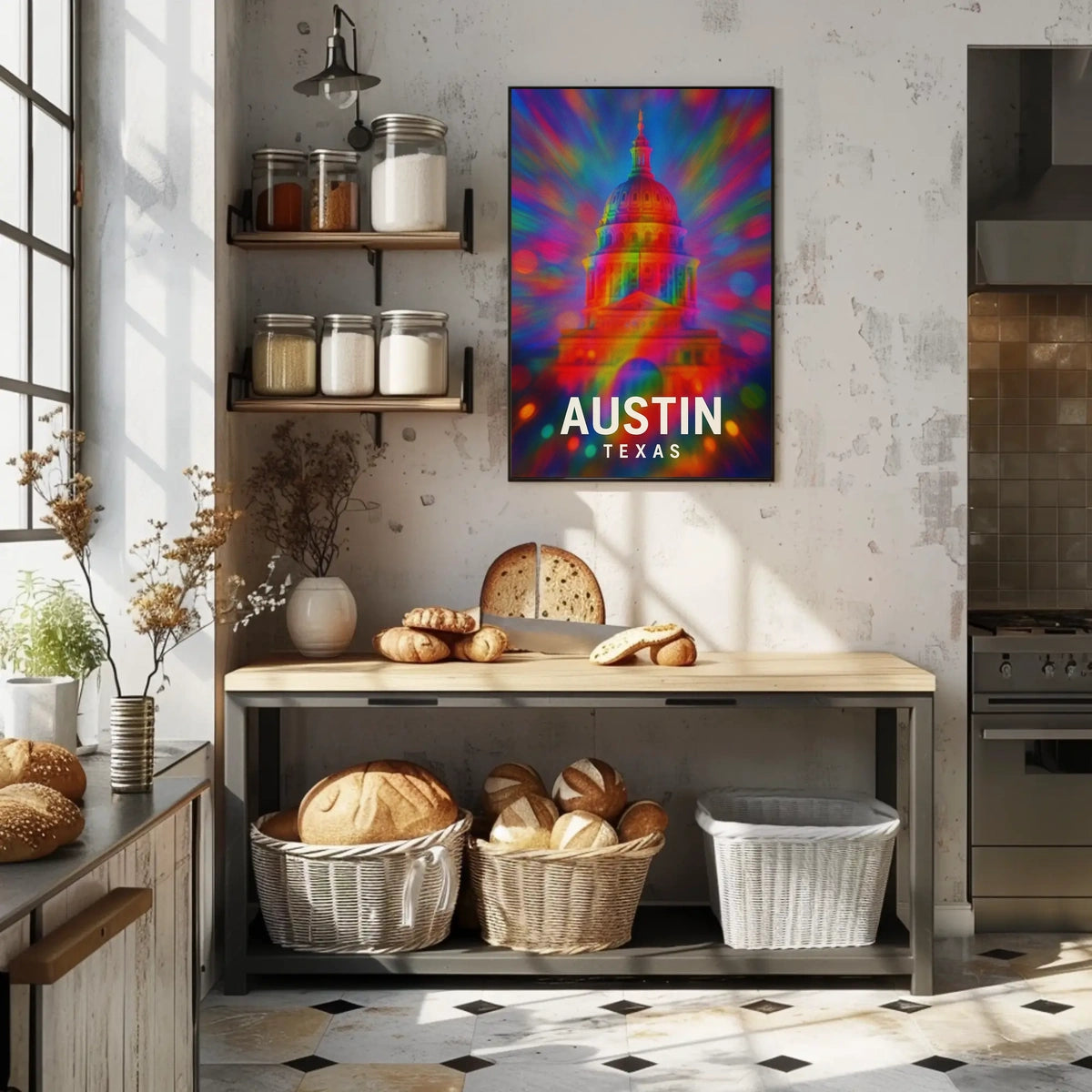 Austin, Texas Vibrant Capitol Poster