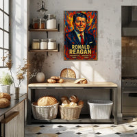 Ronald Reagan 40th President of the United States Glitch Hop Art Poster