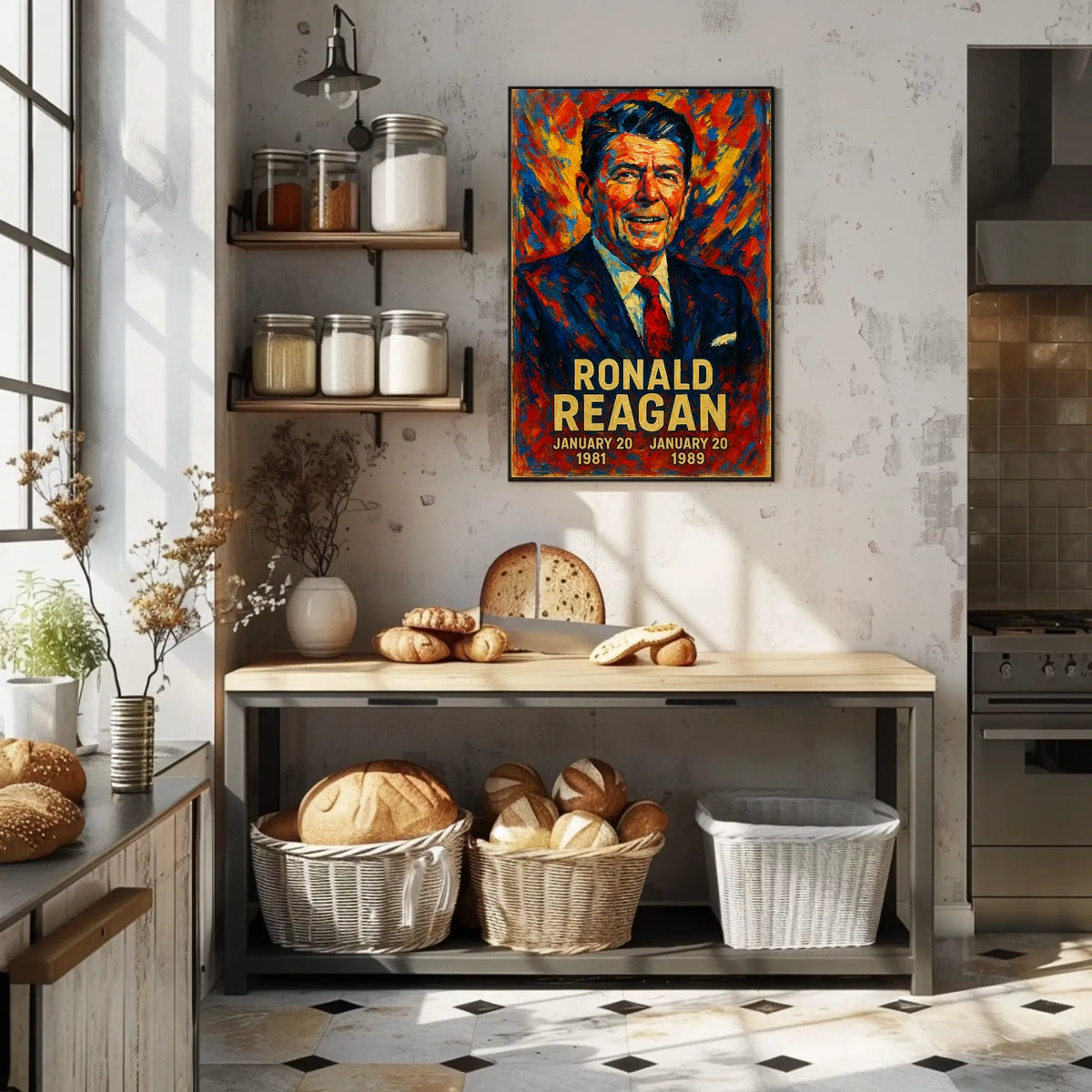 Ronald Reagan 40th President of the United States Glitch Hop Art Poster