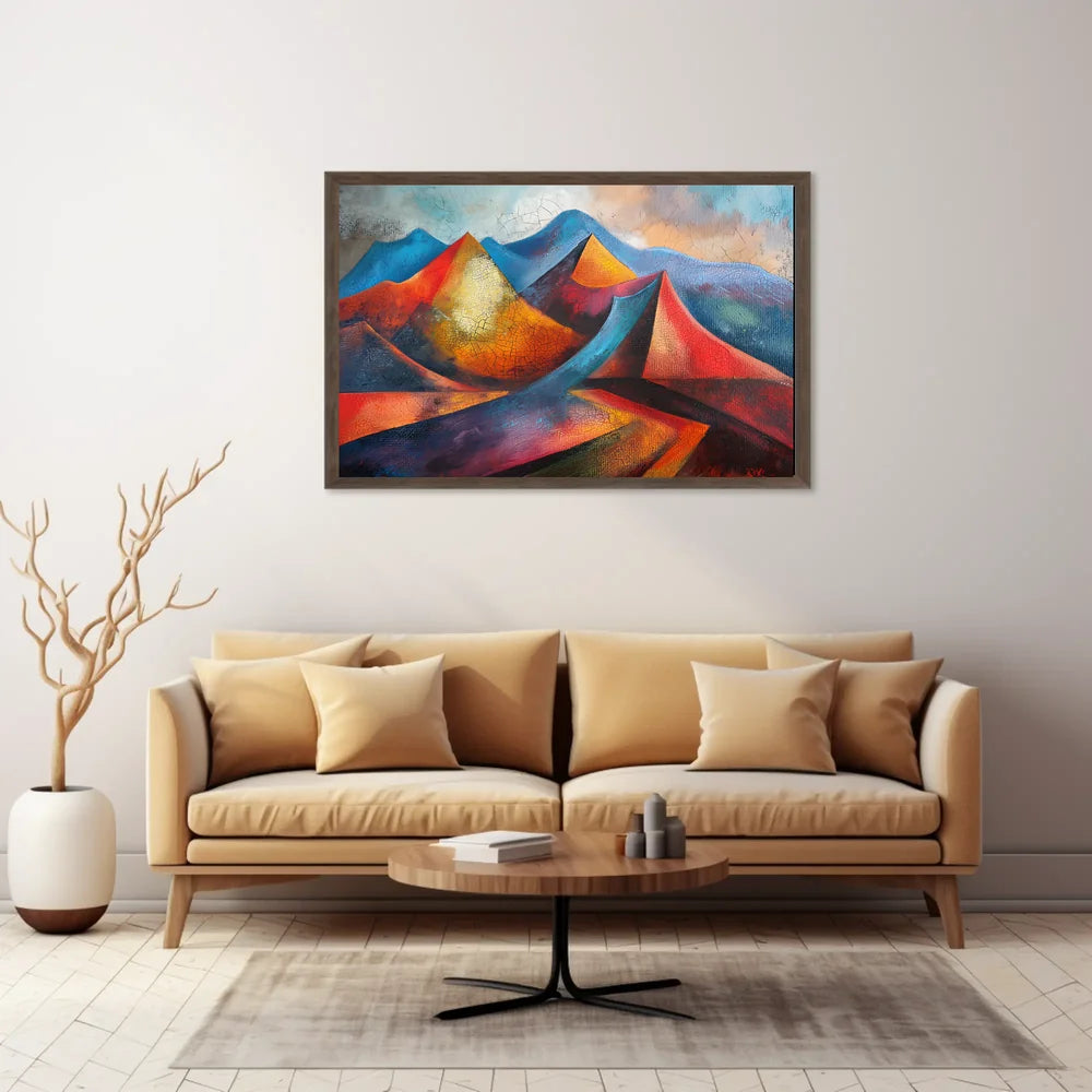 Vibrant Abstract Mountain Landscape Poster for Inspiration