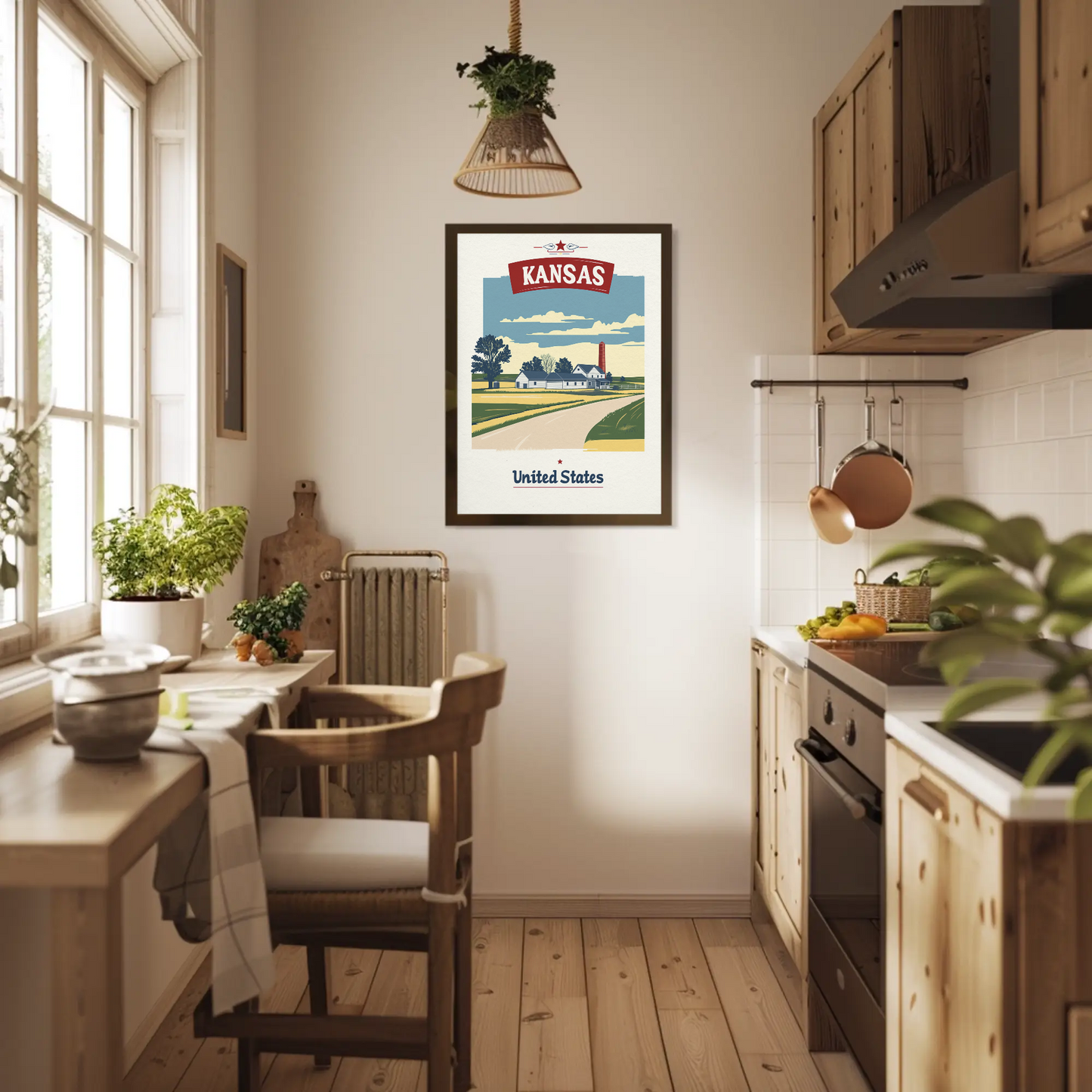 Kansas Country Road Vintage Poster