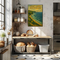 Great Lakes Scenic Landscape Impressionist Travel Poster