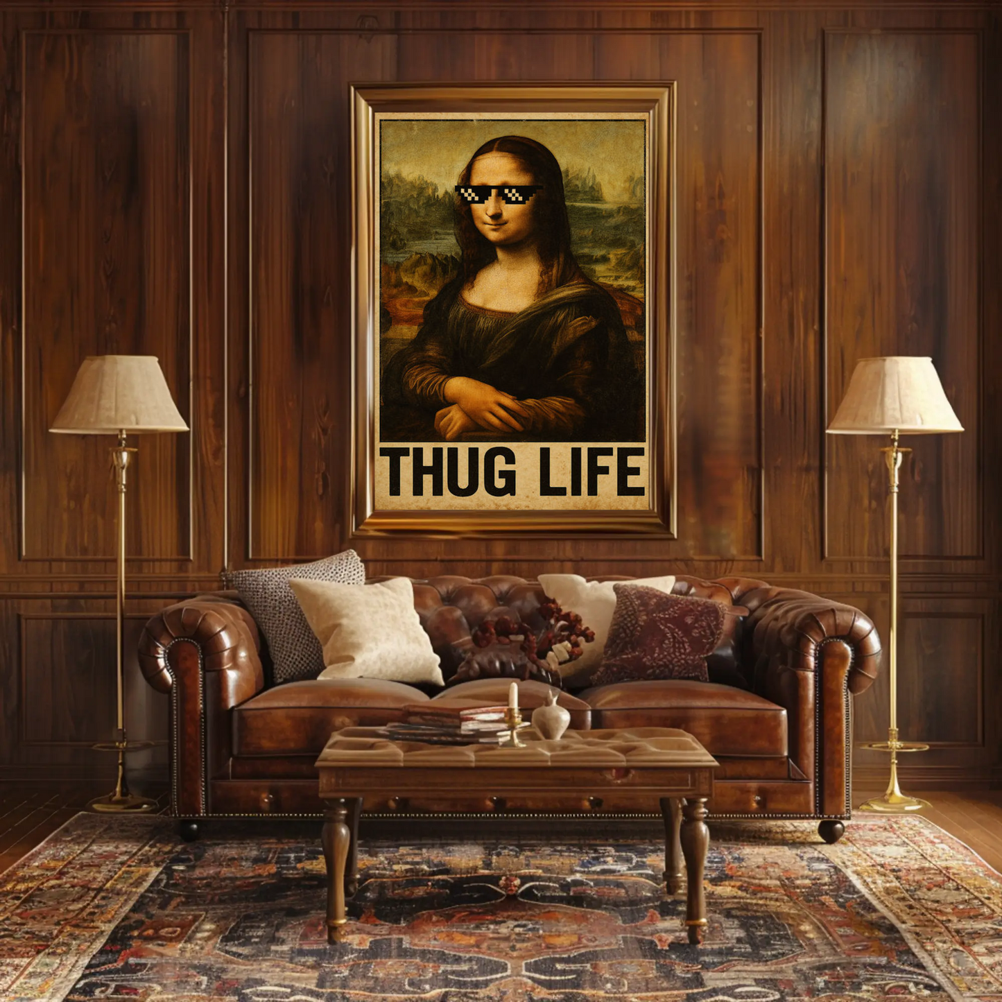 Mona Lisa Thug Life Meme Art Poster Poster
