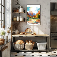 Zion Watercolor Wall Art Poster