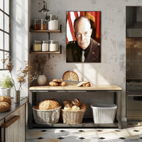 Wartime General Eisenhower Portrait Poster