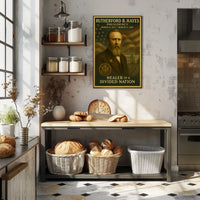 Rutherford B. Hayes Illustrated Historical Presidential Poster
