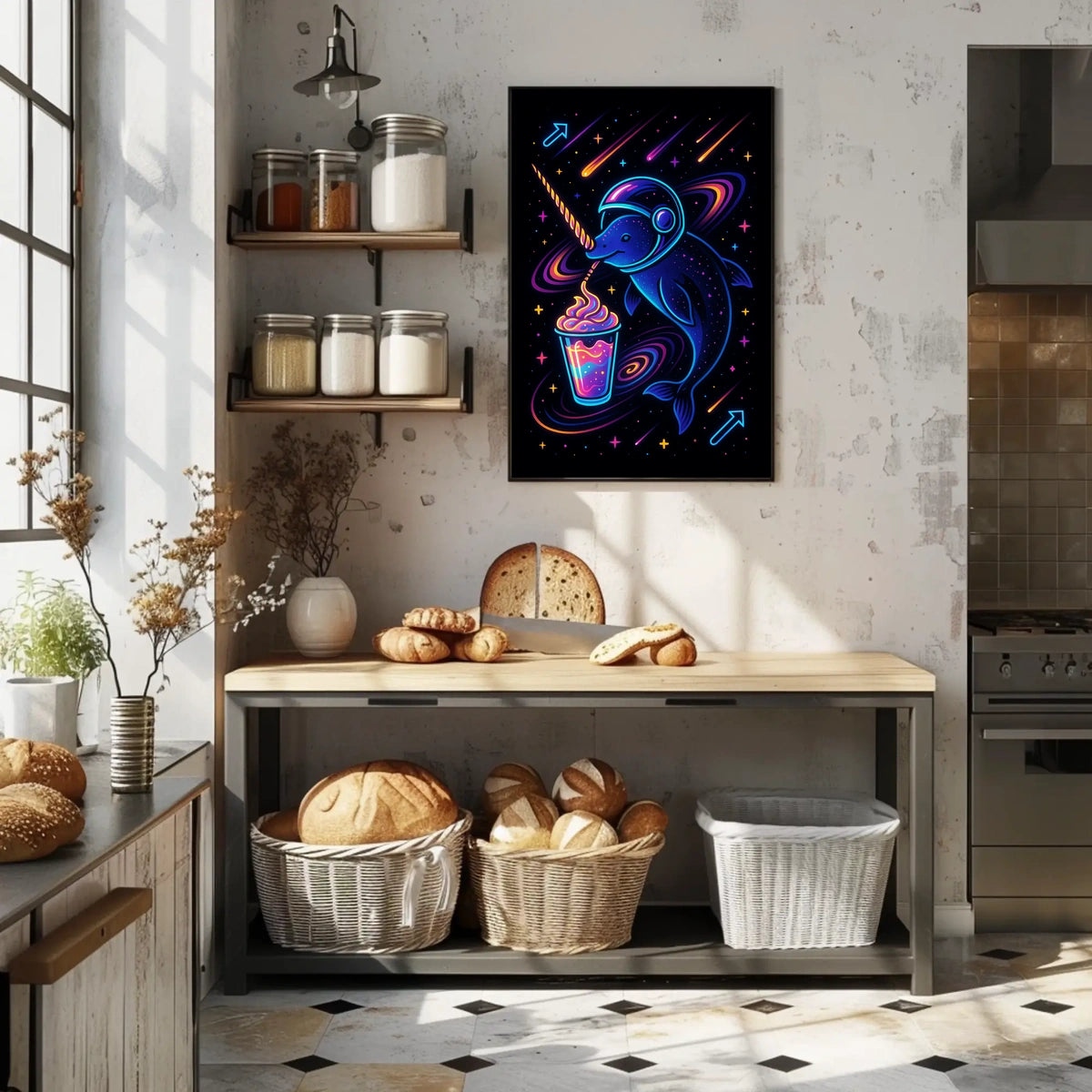 Cosmic Narwhal Adventure Poster