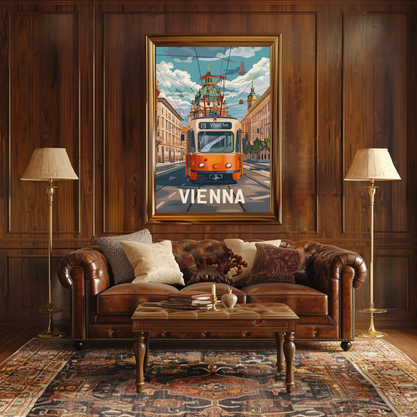 Vienna Streetcar City Architecture Austria Travel Poster