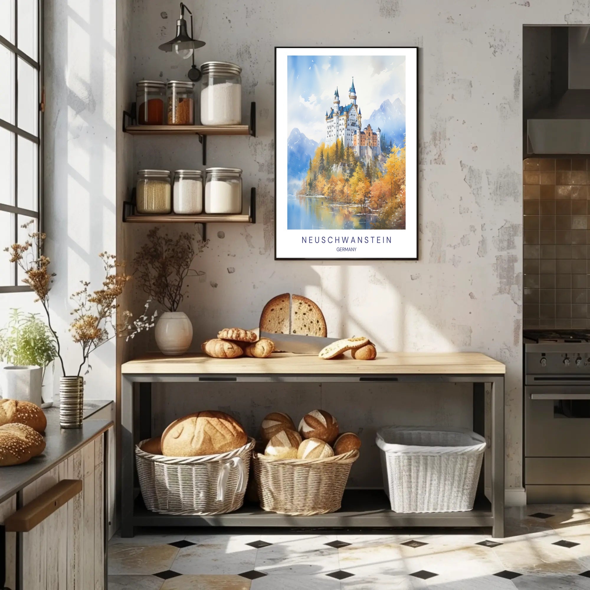 Neuschwanstein Castle Scenic Travel Poster PosterGoat