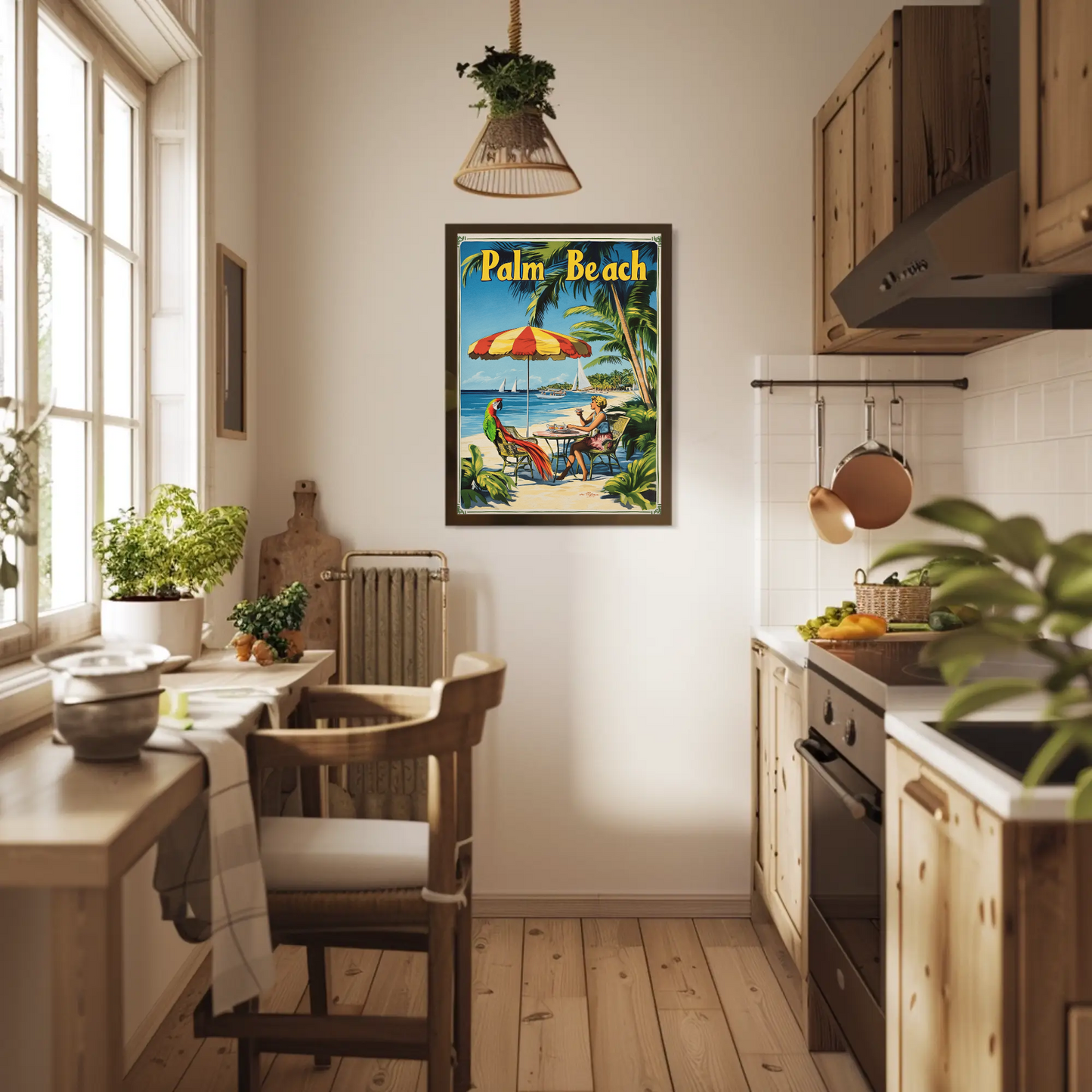 Palm Beach Vintage Poster Cafe Scene