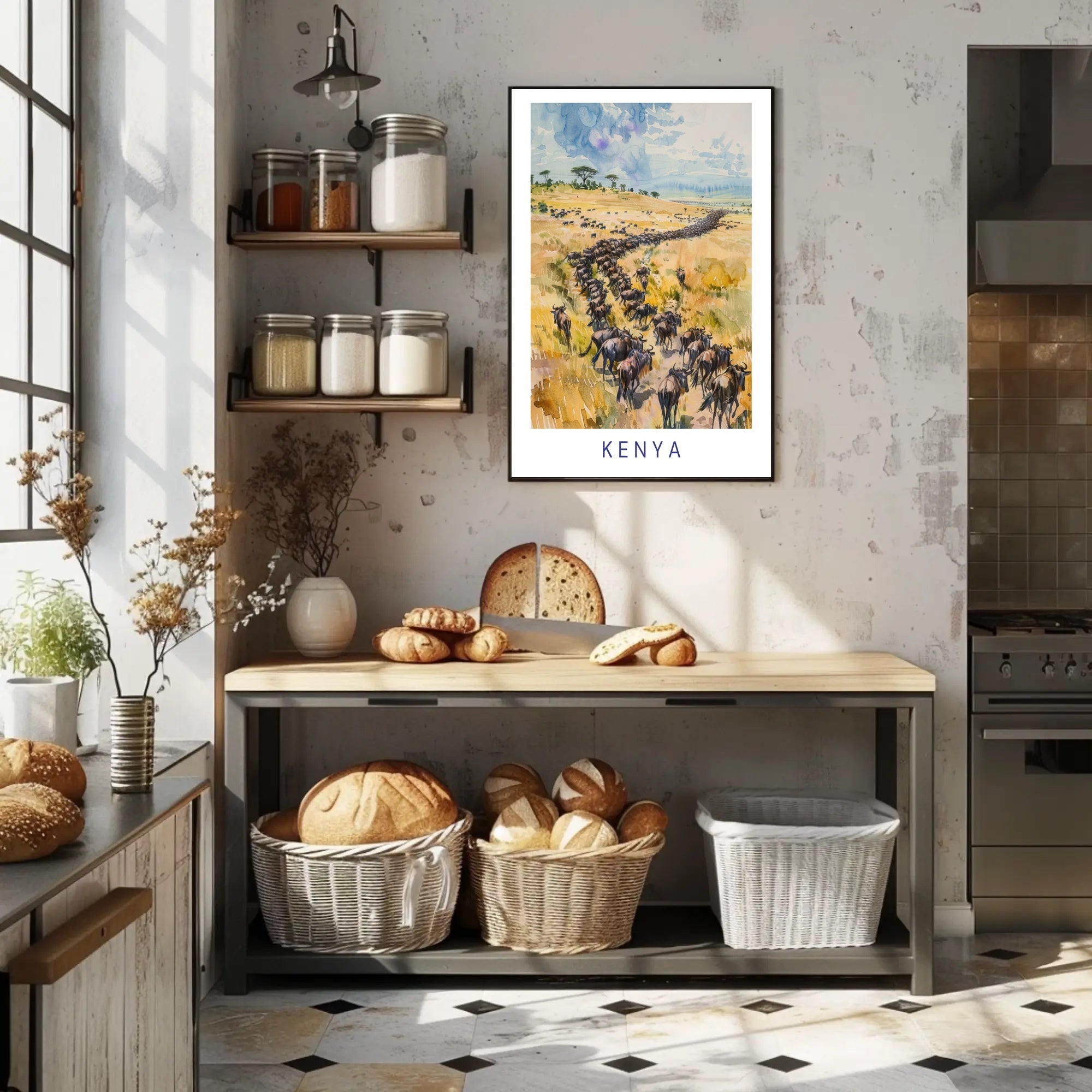 Kenya Wildlife Adventure in Motion Travel Poster PosterGoat