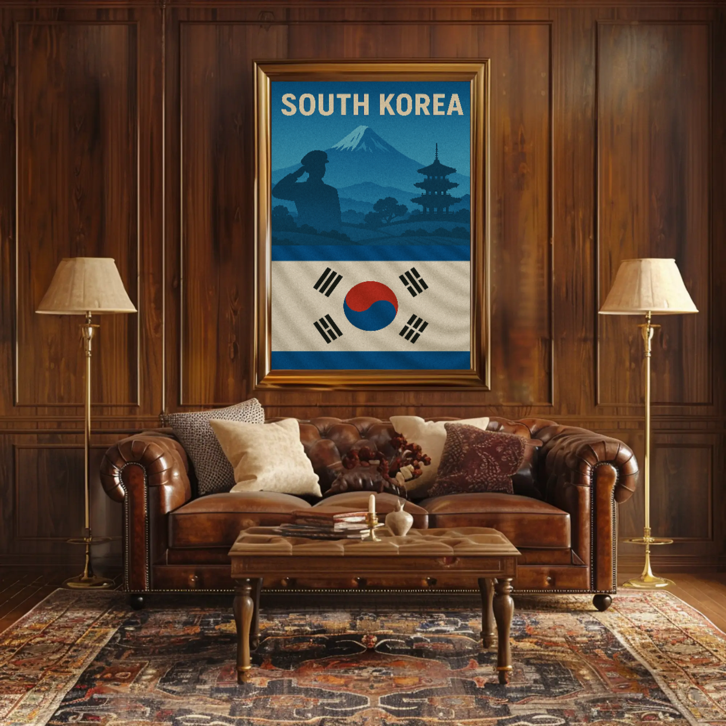 South Korea Patriotic Icons Vintage Heritage Poster