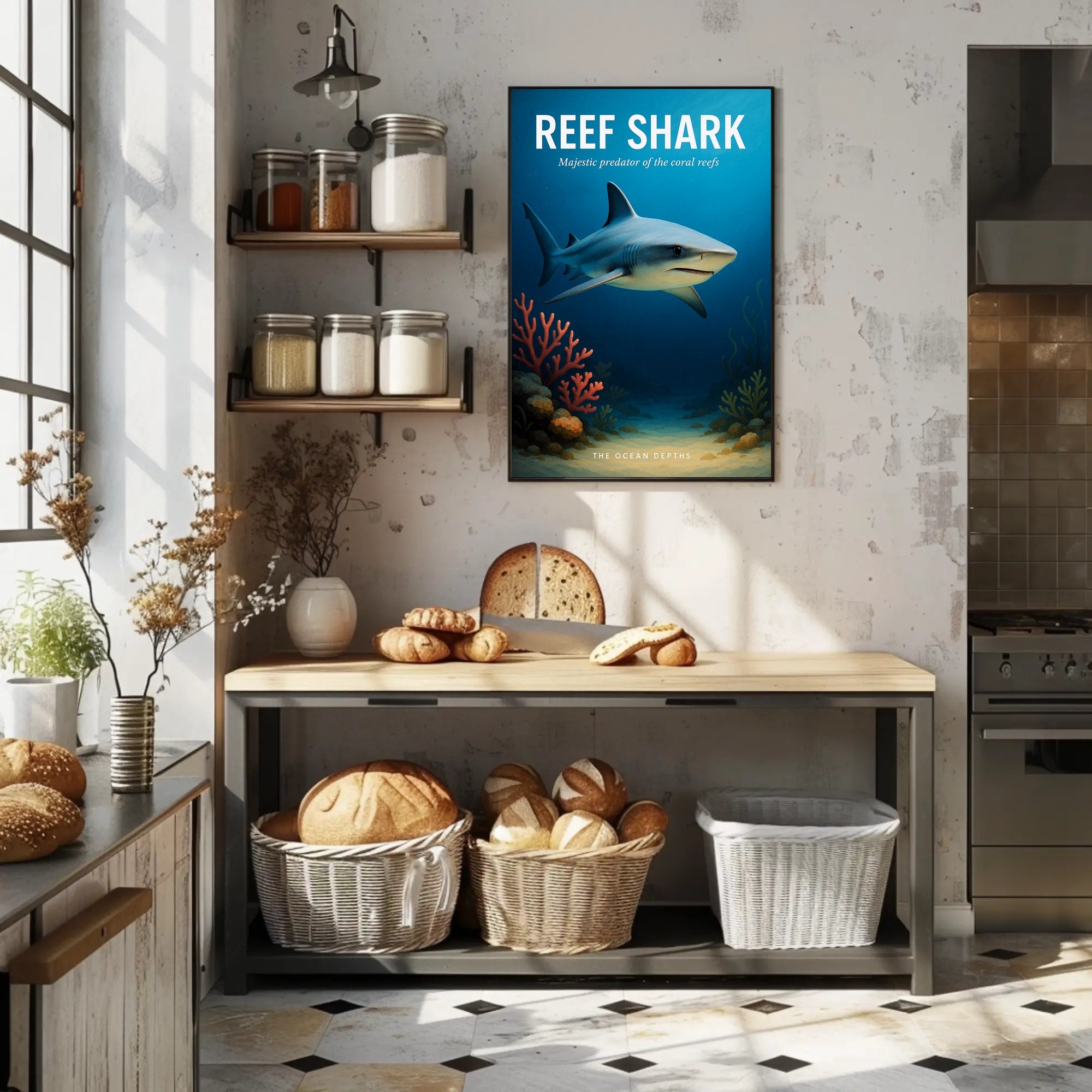 Reef Shark Majestic Predator Poster PosterGoat