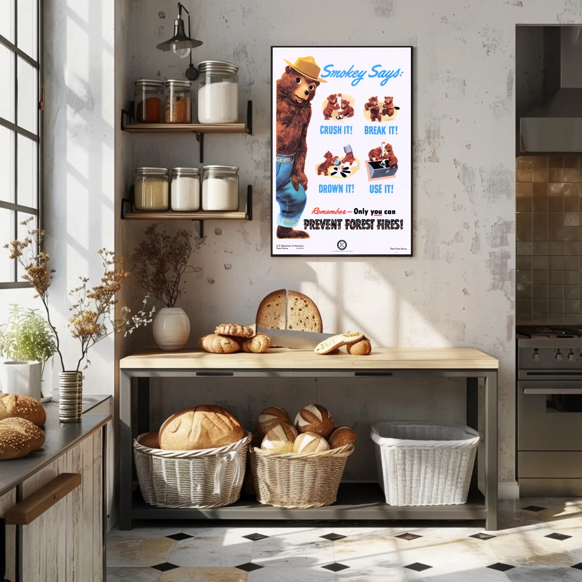 Smokey Bear's Fire Prevention Message Poster PosterGoat