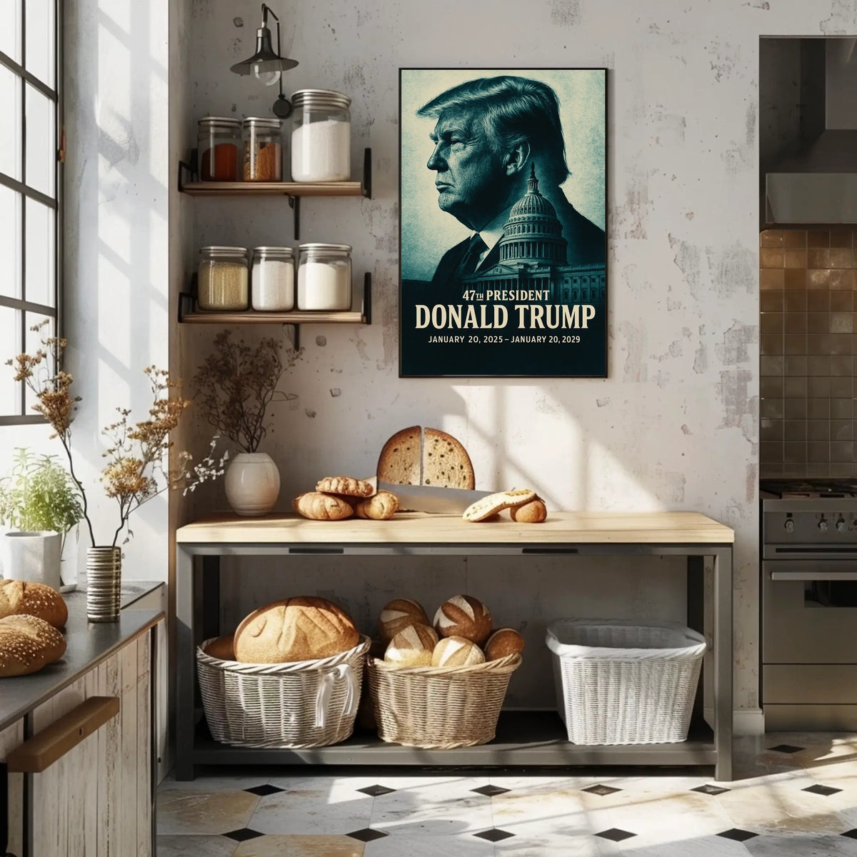 Iconic Donald Trump 47th President Leadership American History Scenic Art Poster