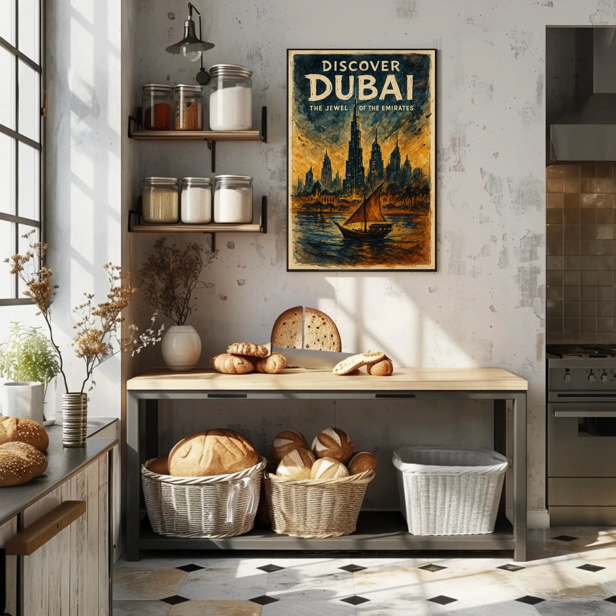 Dubai Skyline Poster Jewel of the Emirates for Home Decor