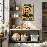 Grover Cleveland 24th President of the United States Layered paper Collage Poster