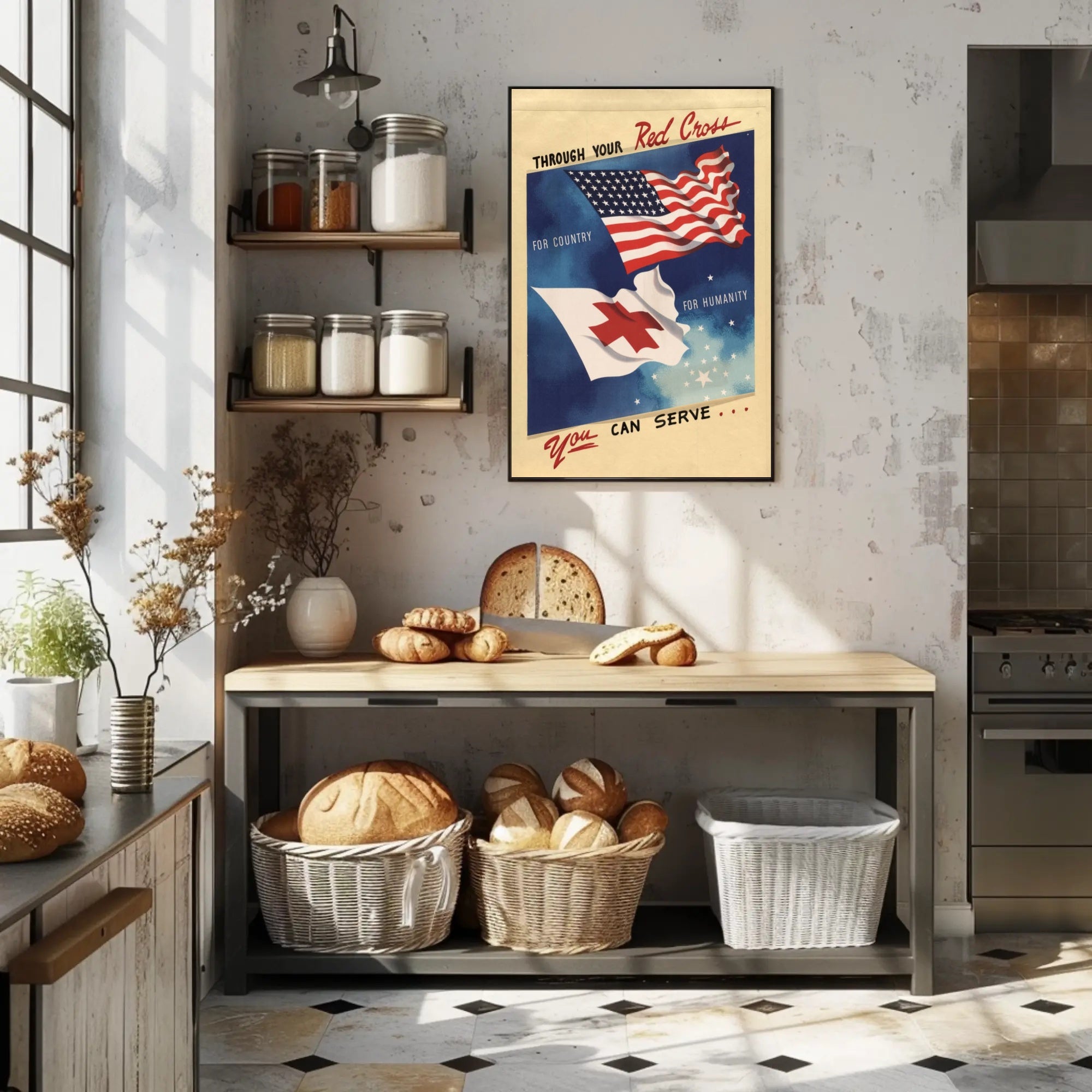 Serve Through the Red Cross Poster PosterGoat