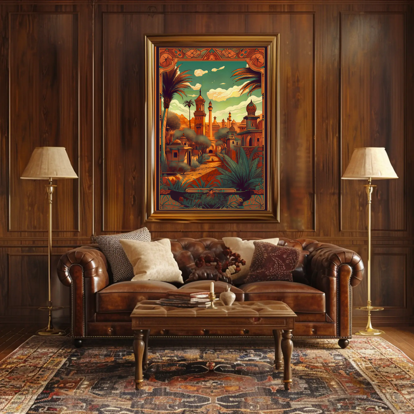 Moroccan Desert Palace Fantasy City Travel Poster
