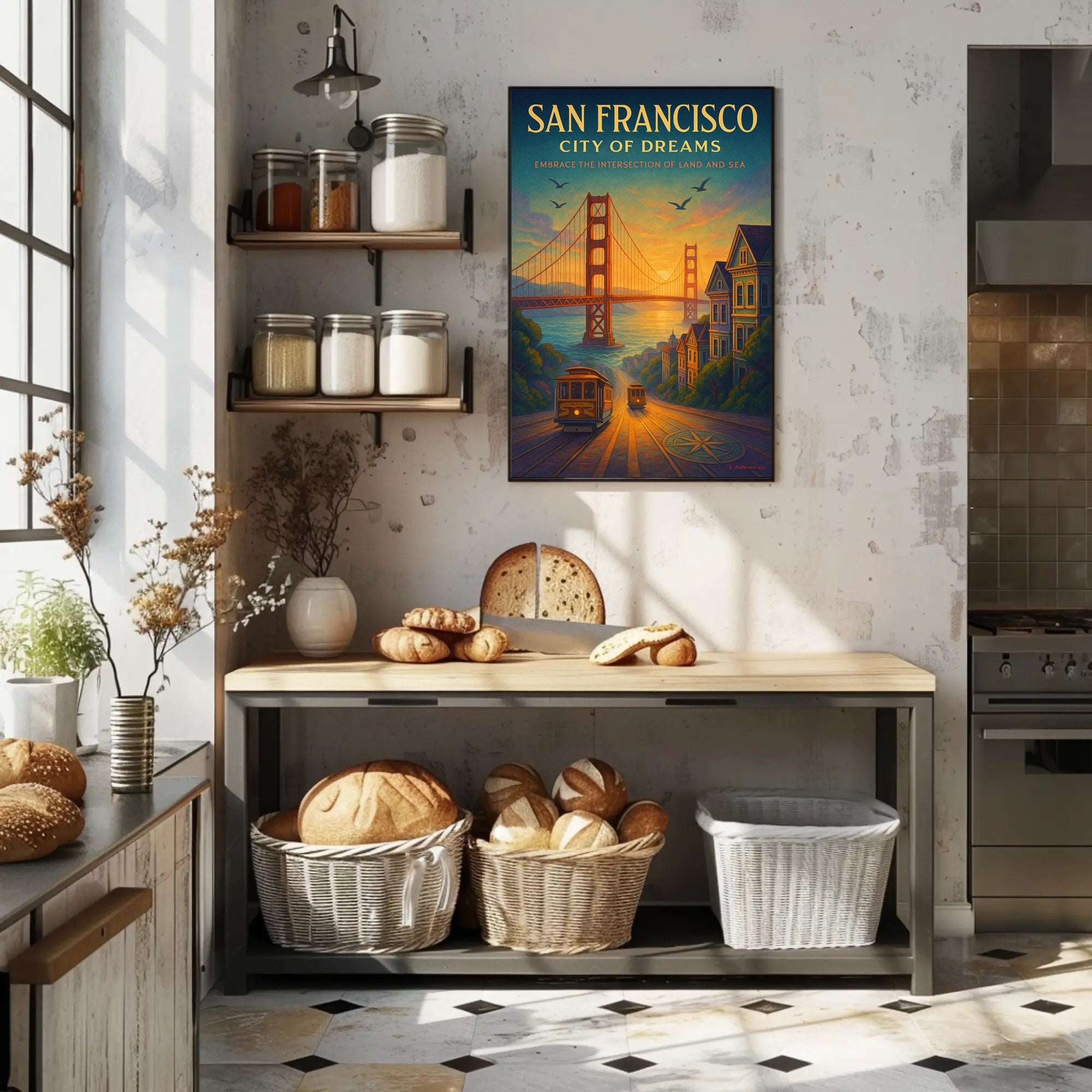 Golden Gate Bridge Sunset Urban or Cityscape Poster