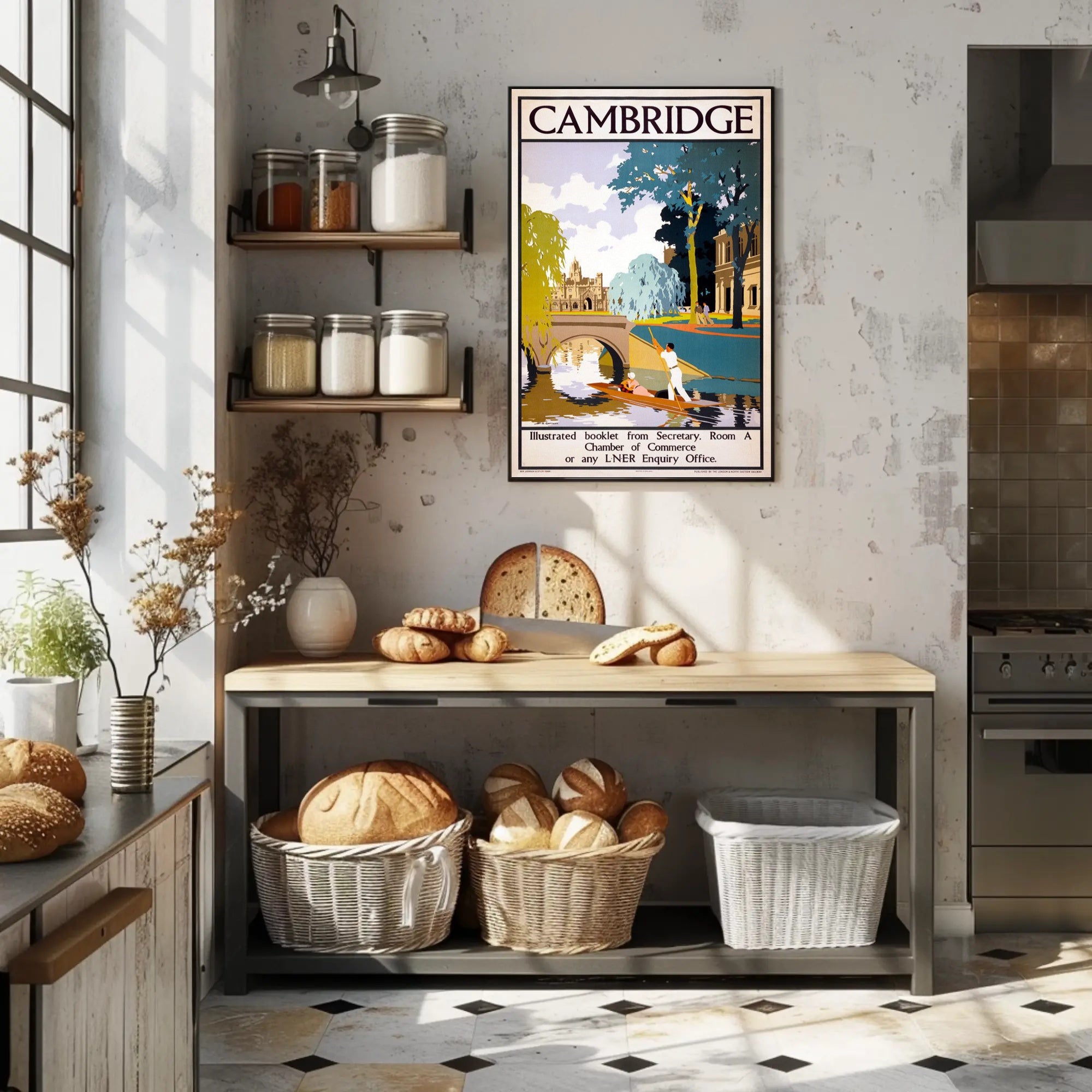 Cambridge Scenic Vintage Travel Poster PosterGoat